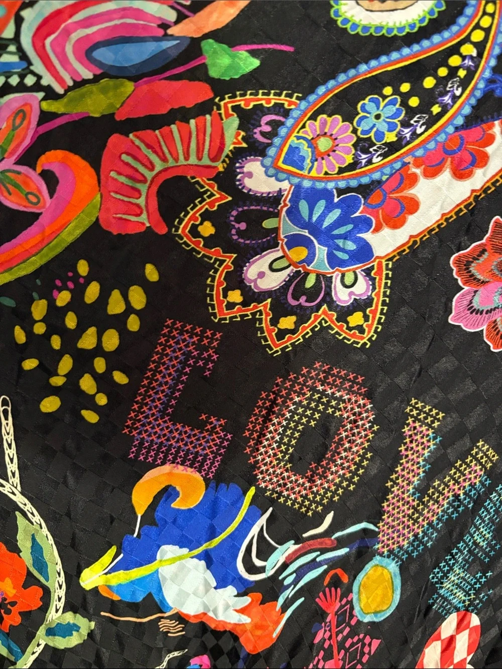 Johnny Was Black Maxi Dress with Multicolor Floral & Paisley Accents - Picture 3 of 7